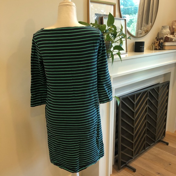Garnet Hill Green & Navy Stripe Dress - Size M - Picture 7 of 9